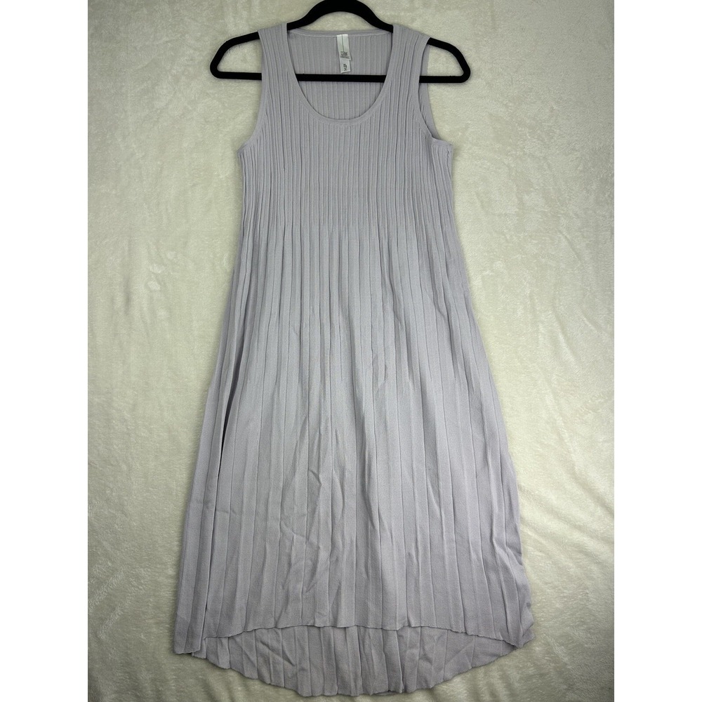 Marla Wynne XL Lilac Pleat Knit Sleeveless Swing Sweater Dress Stretch